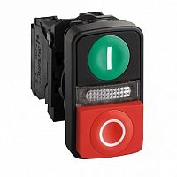 Головка кнопки двойная с маркировкой + LED | код. ZB5AW7L3741 | Schneider Electric